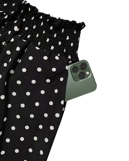 Polka Dot Print Long Pants