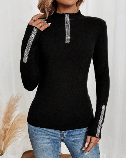 Hot Diamond Long-Sleeved Bottoming Top