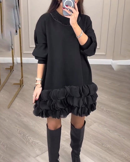 Elegant dress with patchwork petals