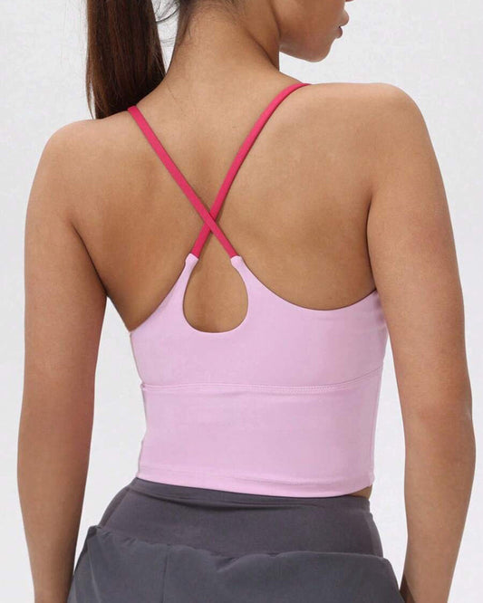 Integrated Chest Pad Sports Tank Top