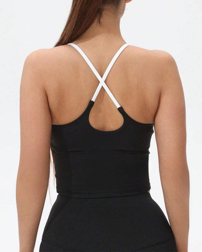 Integrated Chest Pad Sports Tank Top