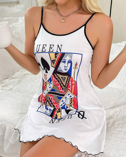 Printed Small Size Camisole Nightdress