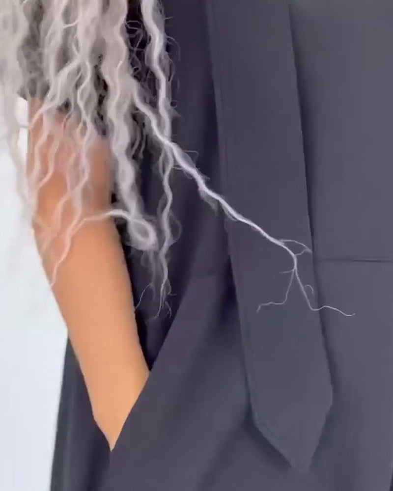 Solid Color Hooded Casual Sweater Dress