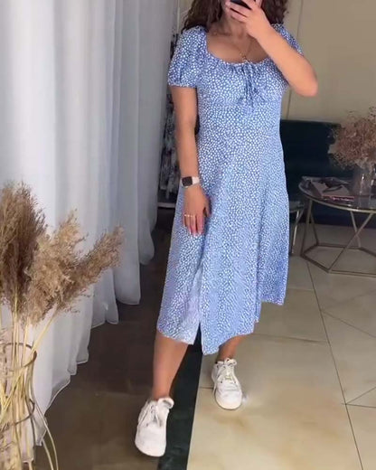 Casual slim fit floral dress