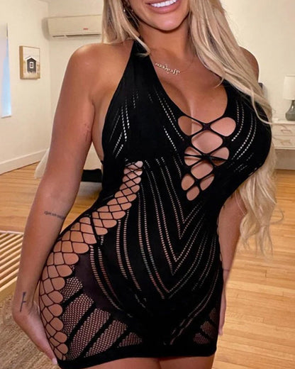 Sexy Halterneck Jacquard Lingerie