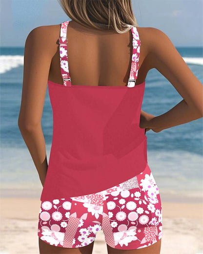 Tank Top Printed Boxer Swimsuit