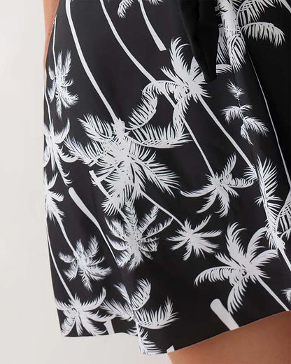 Lace-Up Vest-Style Four-Piece Swimdress