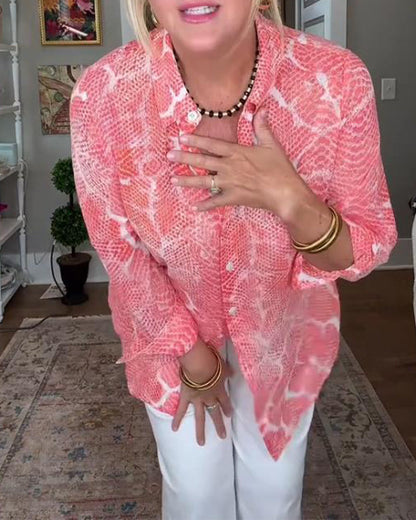 Buttoned Textured Blouse