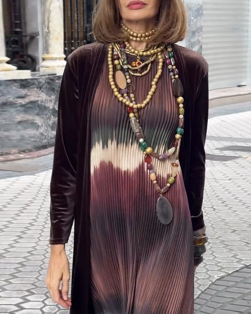 Fashionable Gradient Accordion Pleated Dress