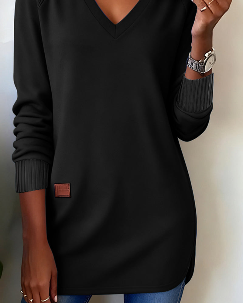 V-Neck Fashion Sweatshirt