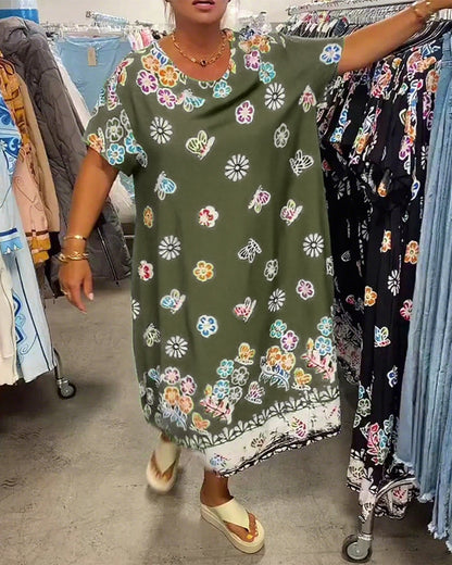 Oversized Printed Loose Dress