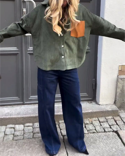 Long-Sleeved Stylish Collared Shirt