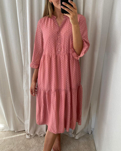 Polka-dot print ruffle dress