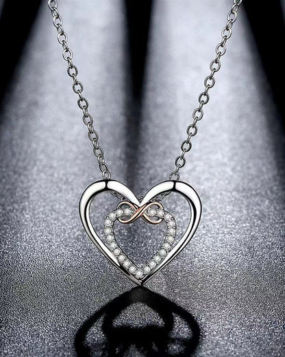 Fashion two-color love necklace