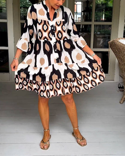 Printed 3/4 sleeve dress