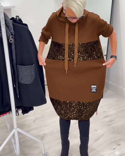 Hooded Fashion Patchwork Dress