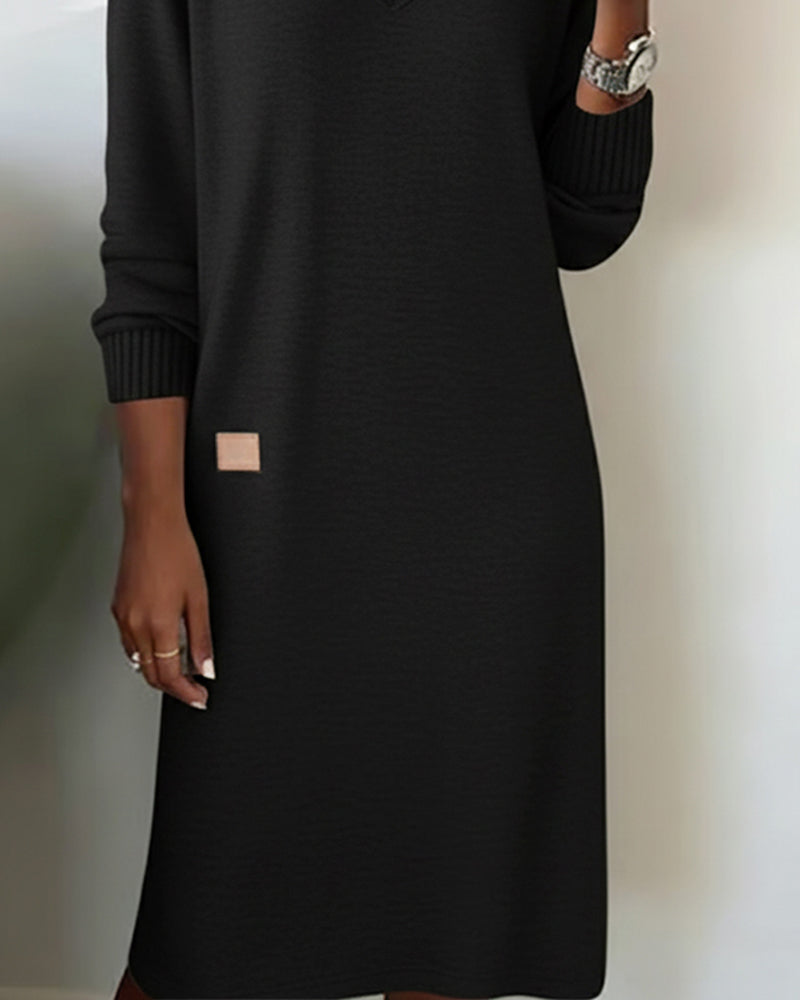 V-Neck Stylish Sweater Dress