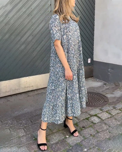 Short sleeve floral print dress