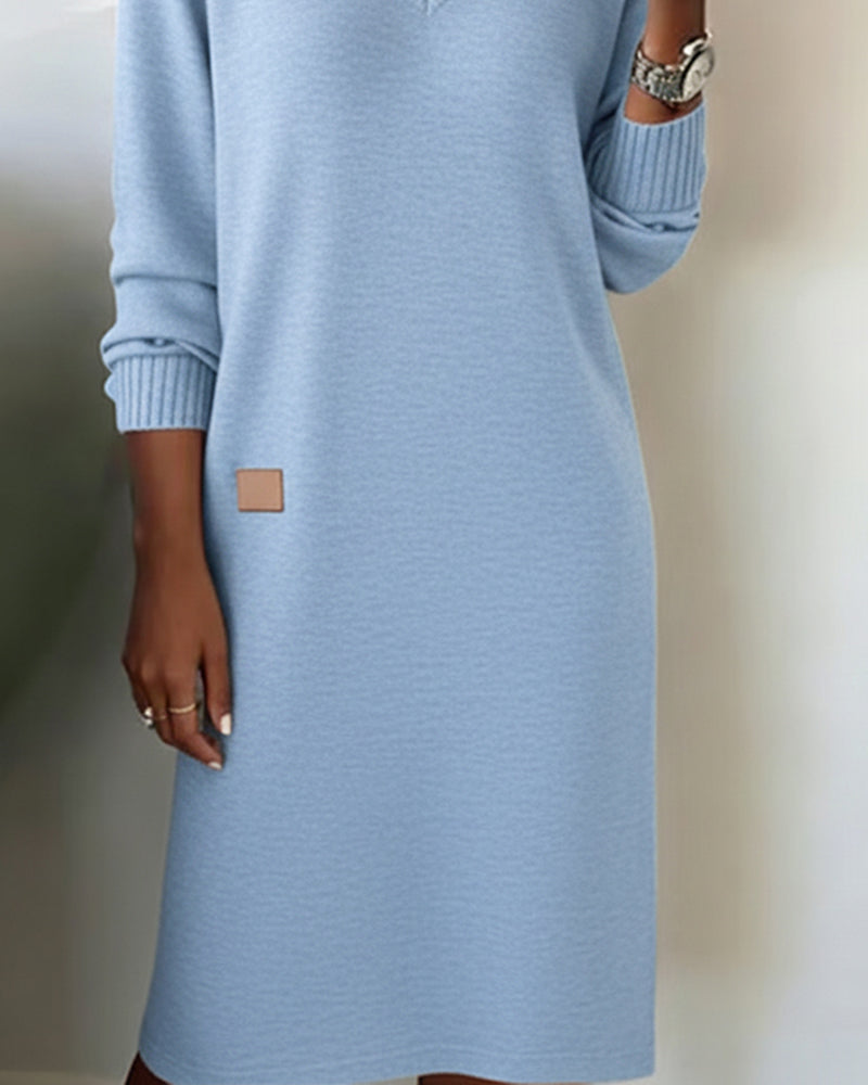 V-Neck Stylish Sweater Dress