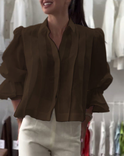 Puff Sleeve Ruffle Shirt