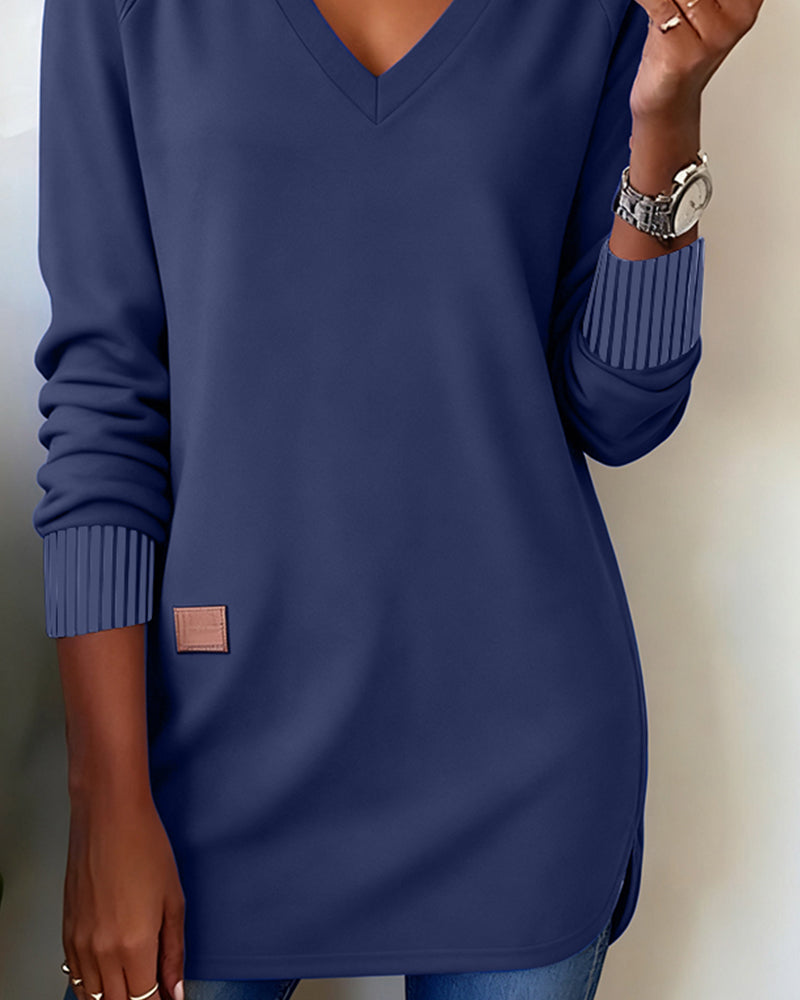 V-Neck Fashion Sweatshirt