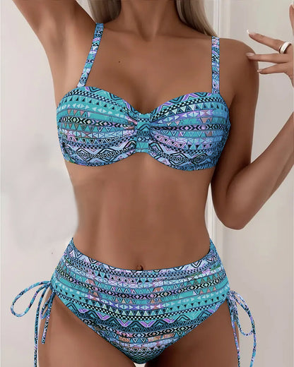 Ethnic Print Sexy Bikini Set