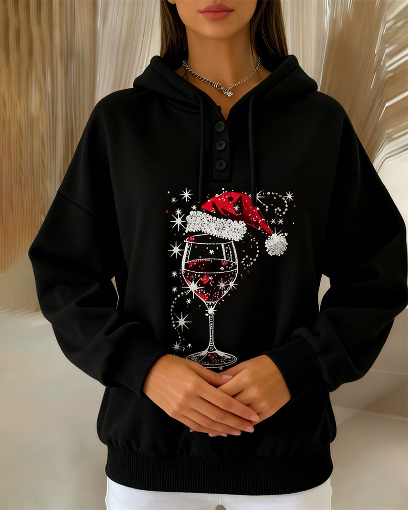 Long-Sleeved Wine Glass Hoodie