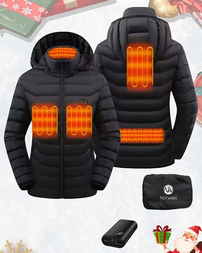 Smart Heating Hooded Cotton Coat