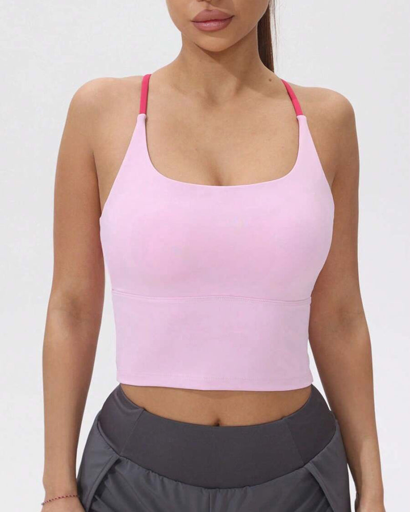 Integrated Chest Pad Sports Tank Top