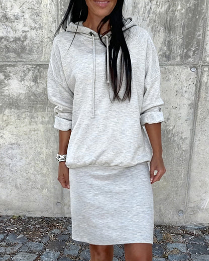Causal Hooded Sweatshirt Dress