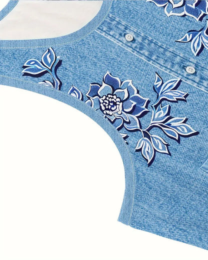 sleeveless Imitation Denim Dress