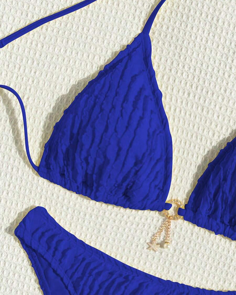 Sexy Solid Color Two-Piece Triangle Bikini
