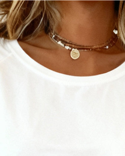 100% Cotton Crew Neck Casual Top