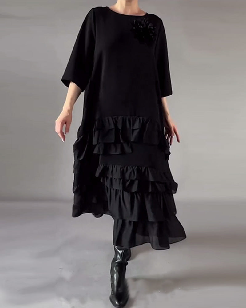 Round Neck Double-Layered Dress