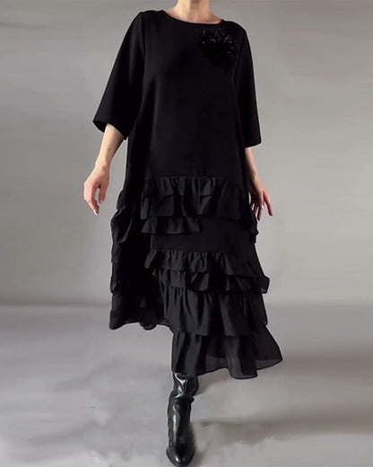 Round Neck Double-Layered Dress