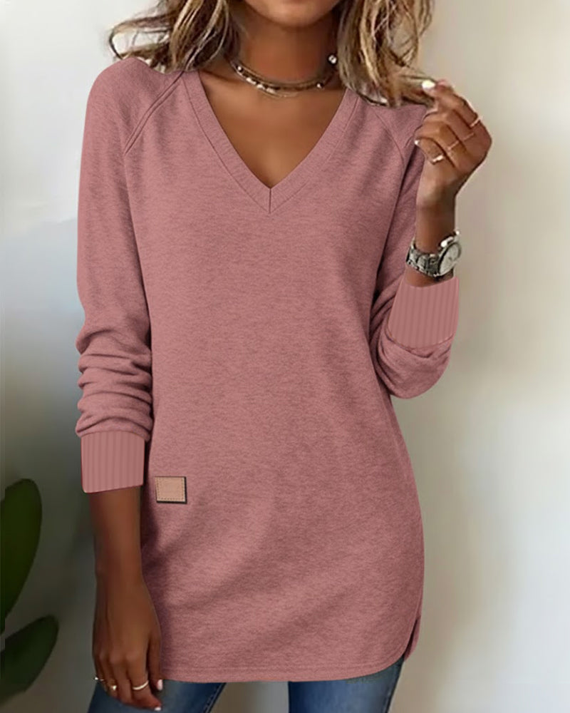 V-Neck Fashion Sweatshirt