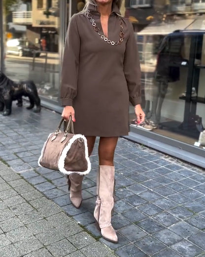 Deep V-Neck Sexy And Elegant Dress