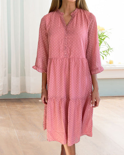 Polka-dot print ruffle dress