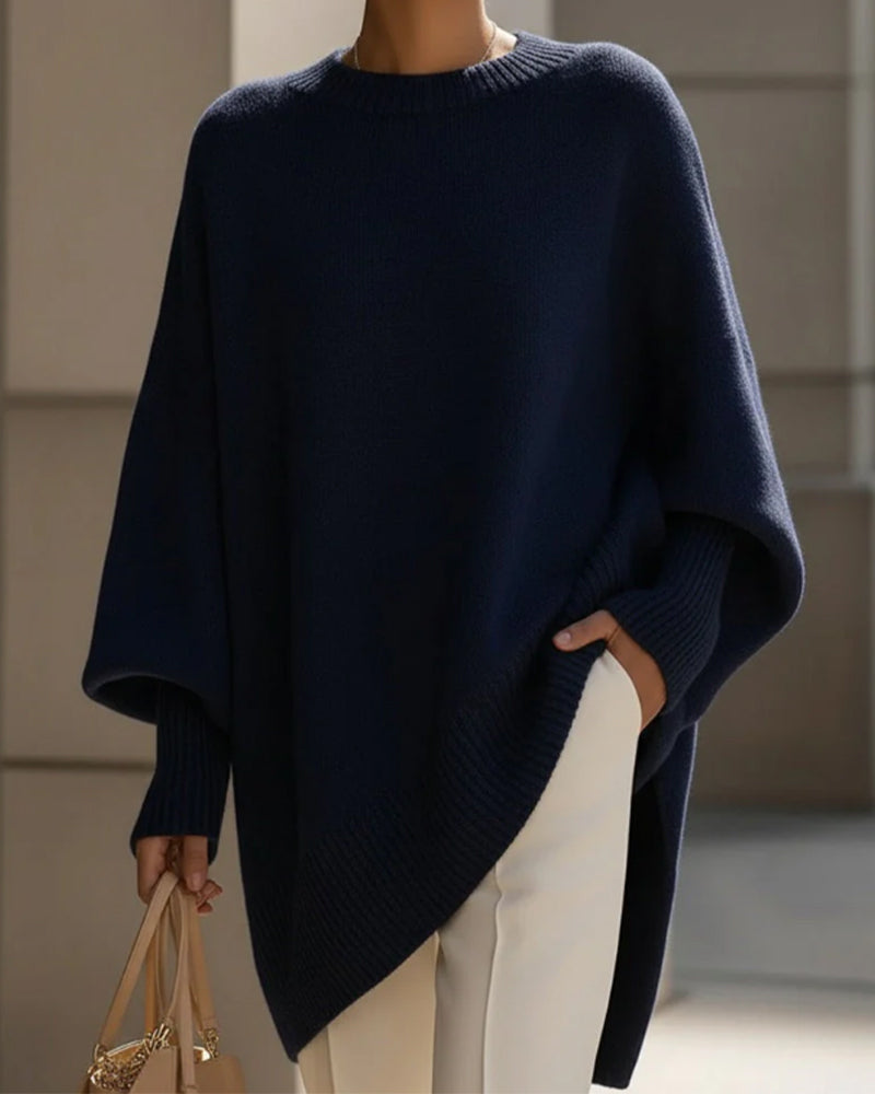 Round Neck Loose Mid-Length Jumper
