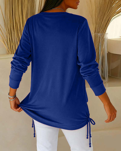 Sequin Contrast Color Faux Two-Piece Top