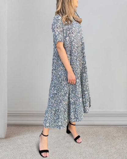 Short sleeve floral print dress