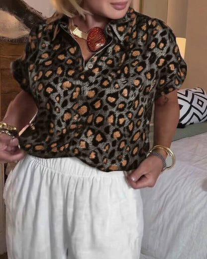Casual Leopard Print Blouse