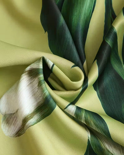 Lapel Straight Shoulder Printed Blouse