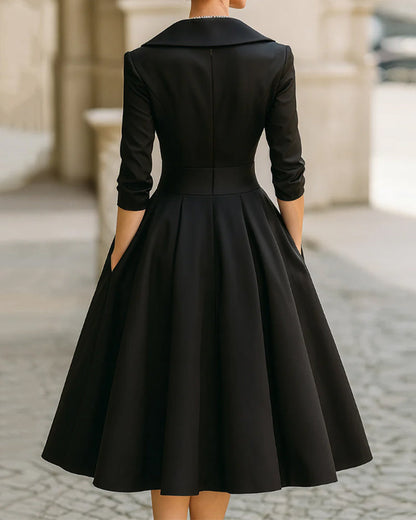 Solid Color Elegant Fashion Dress