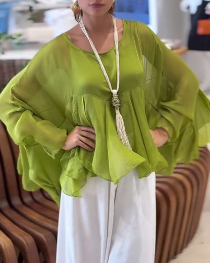 Temperament Solid Color Fashionable Blouse