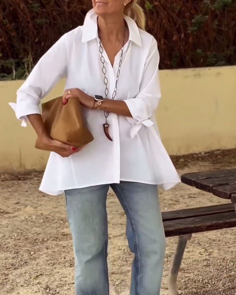 Lapel Long-Sleeved Casual Shirt