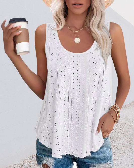 Round Neck Loose Sleeveless Tank Top