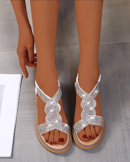 Wedge Heel Shiny Fashion Sandal