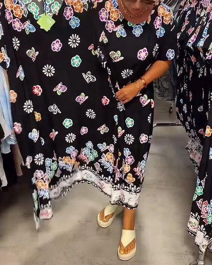 Oversized Printed Loose Dress