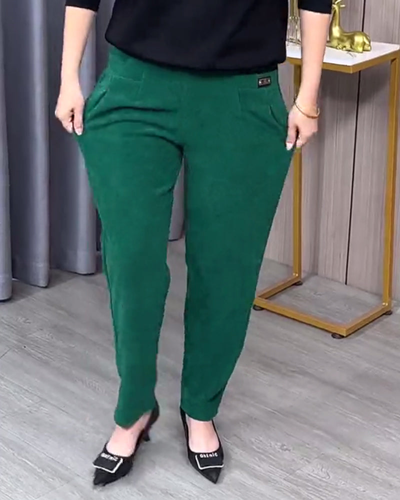 Solid Color Stretch Skinny Pants